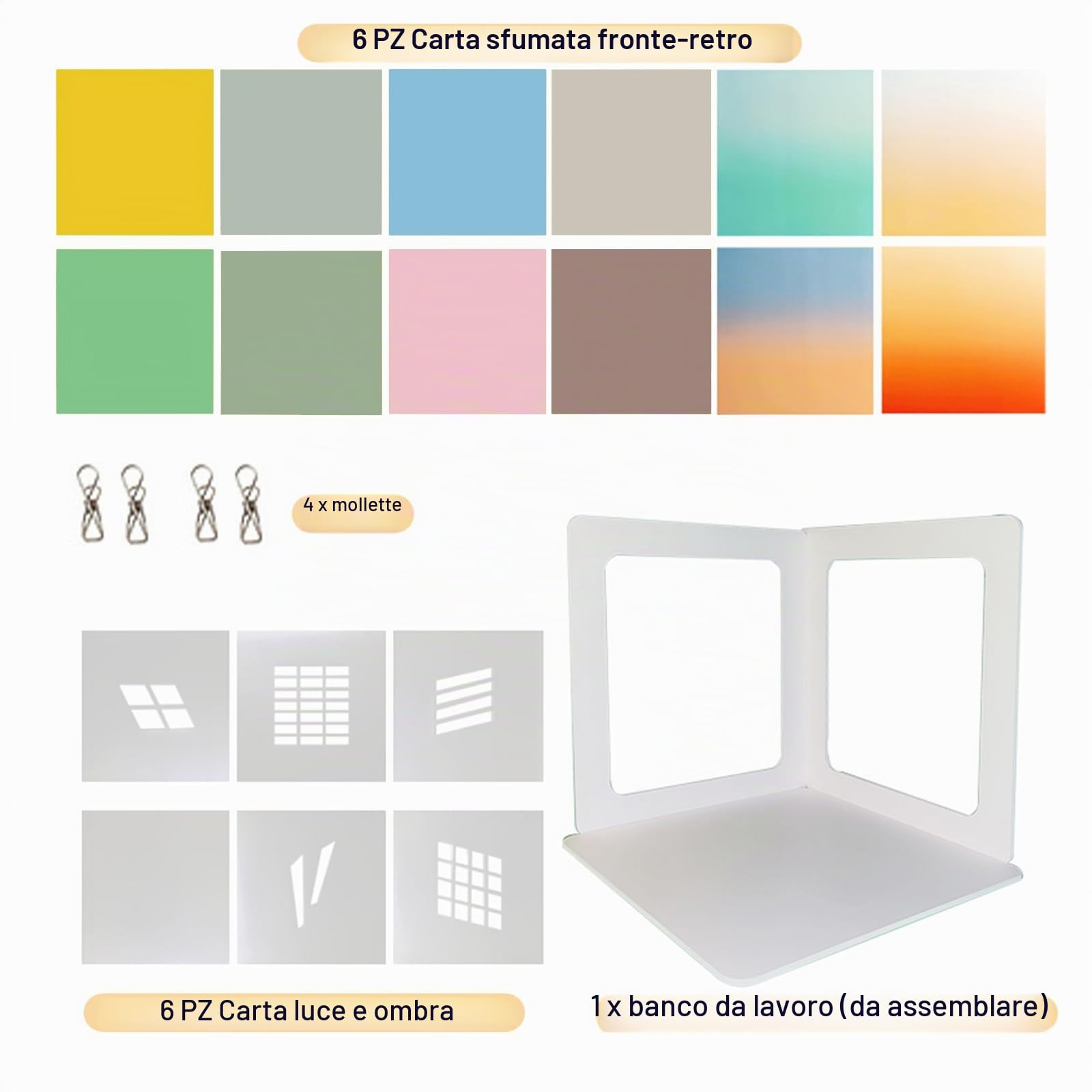 Kit di fondali fotografici portatili dal design originale, 15 pezzi, 28 modelli, kit da tavolo per piccoli prodotti – puntelli piatti per gioielli e cosmetici