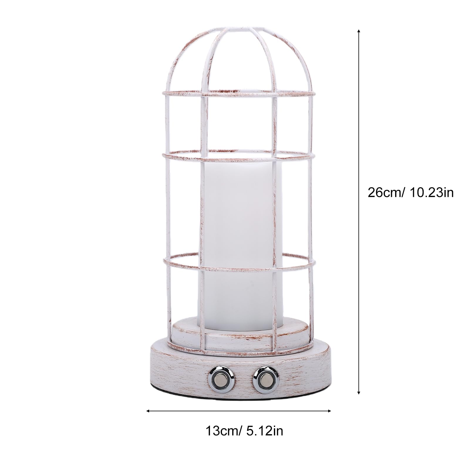 Touch Control Tischlampe, Schlafzimmer Nachtlichter Kleine Nachttischlampe Tragbare Wiederaufladbare Kabellose Lampe (WHITE)