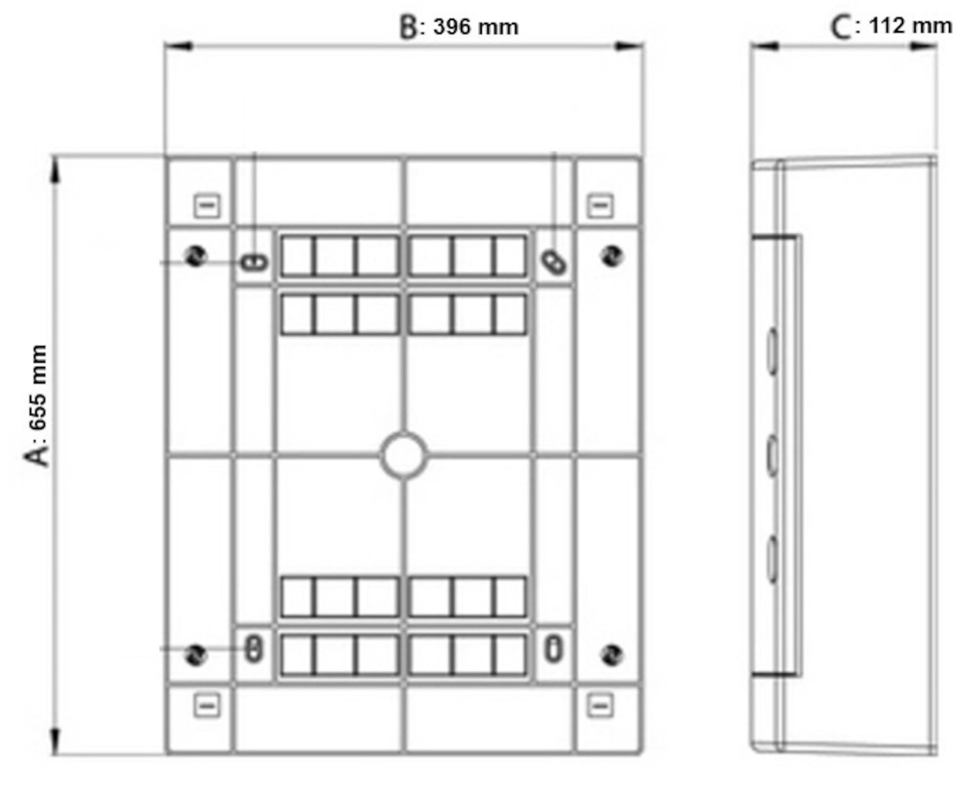 Intratec natynkowy rozdzielacz komunikacyjny IP40 – wytrzymały rozdzielacz sieciowy z tworzywa sztucznego ABS do routera, panel łatowy, 655 x 396 x 112 mm, biały
