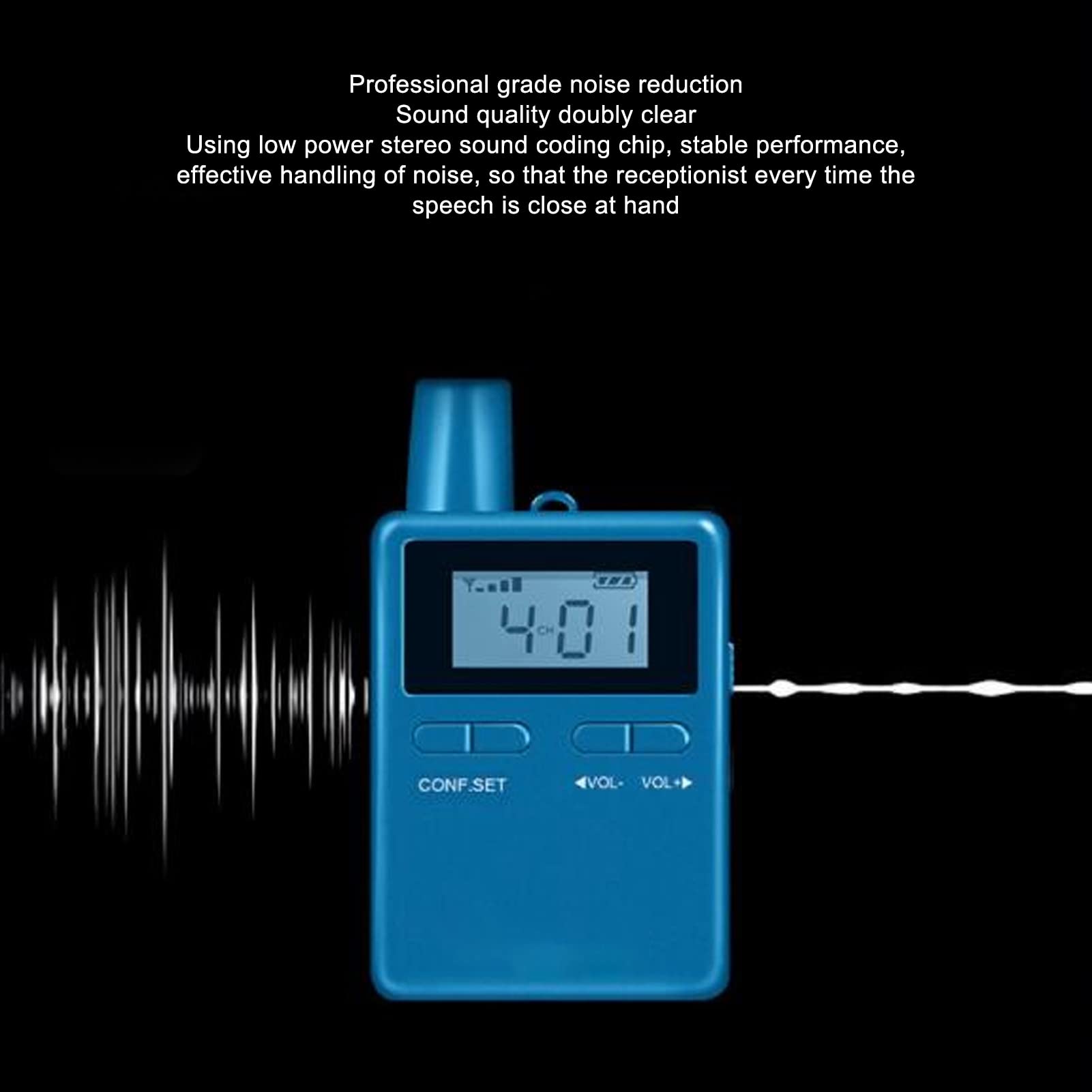 di Guida Turistica Wireless, Tecnologia di Riduzione del Rumore IC, Display LCD, 50 Canali, Crittografia Chip Intelligente, Trasmissione 200M per Insegnamento e Formazione in Conferenza