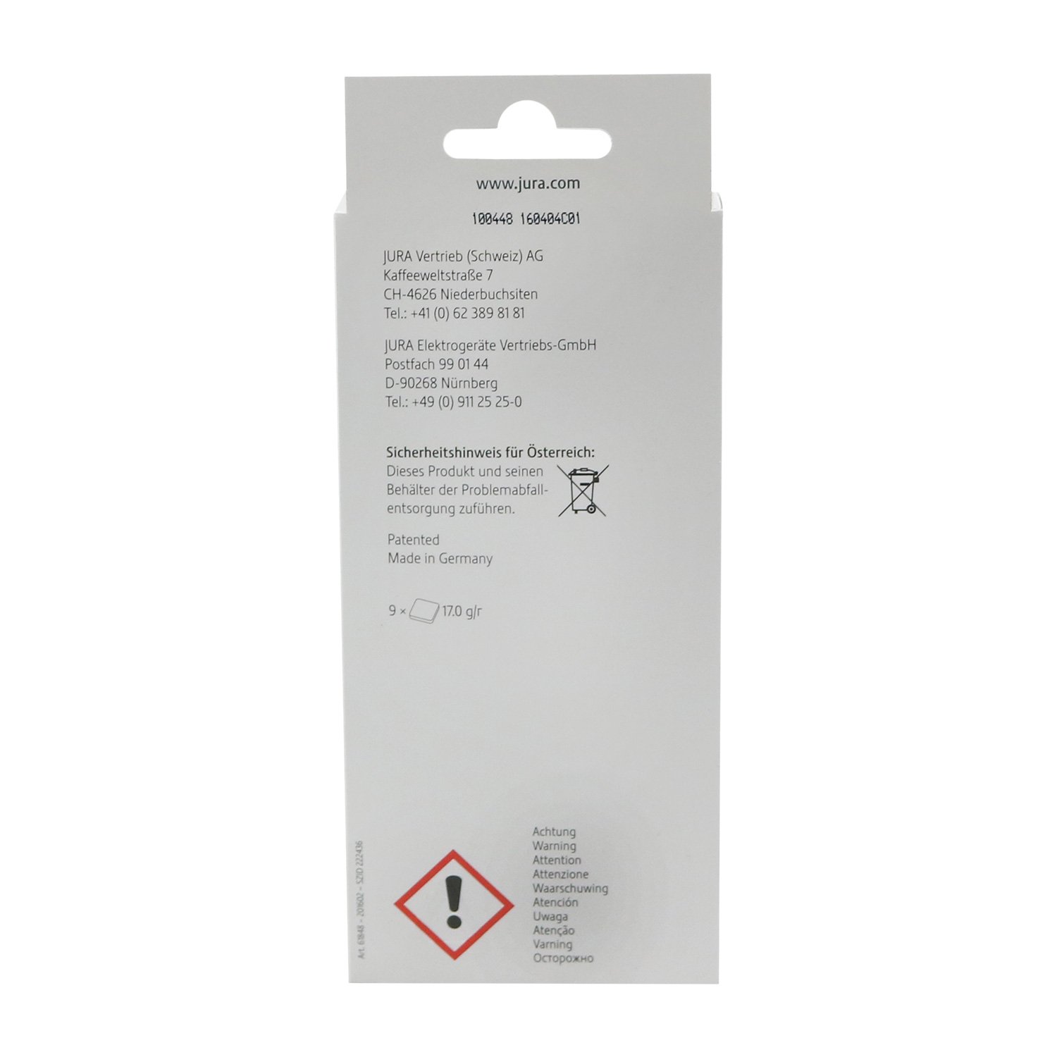 Jura 71794 + 61848 zestaw kombi, wkład filtrujący Claris Smart (2 x 3 szt.) + 3 tabletki odkamieniające