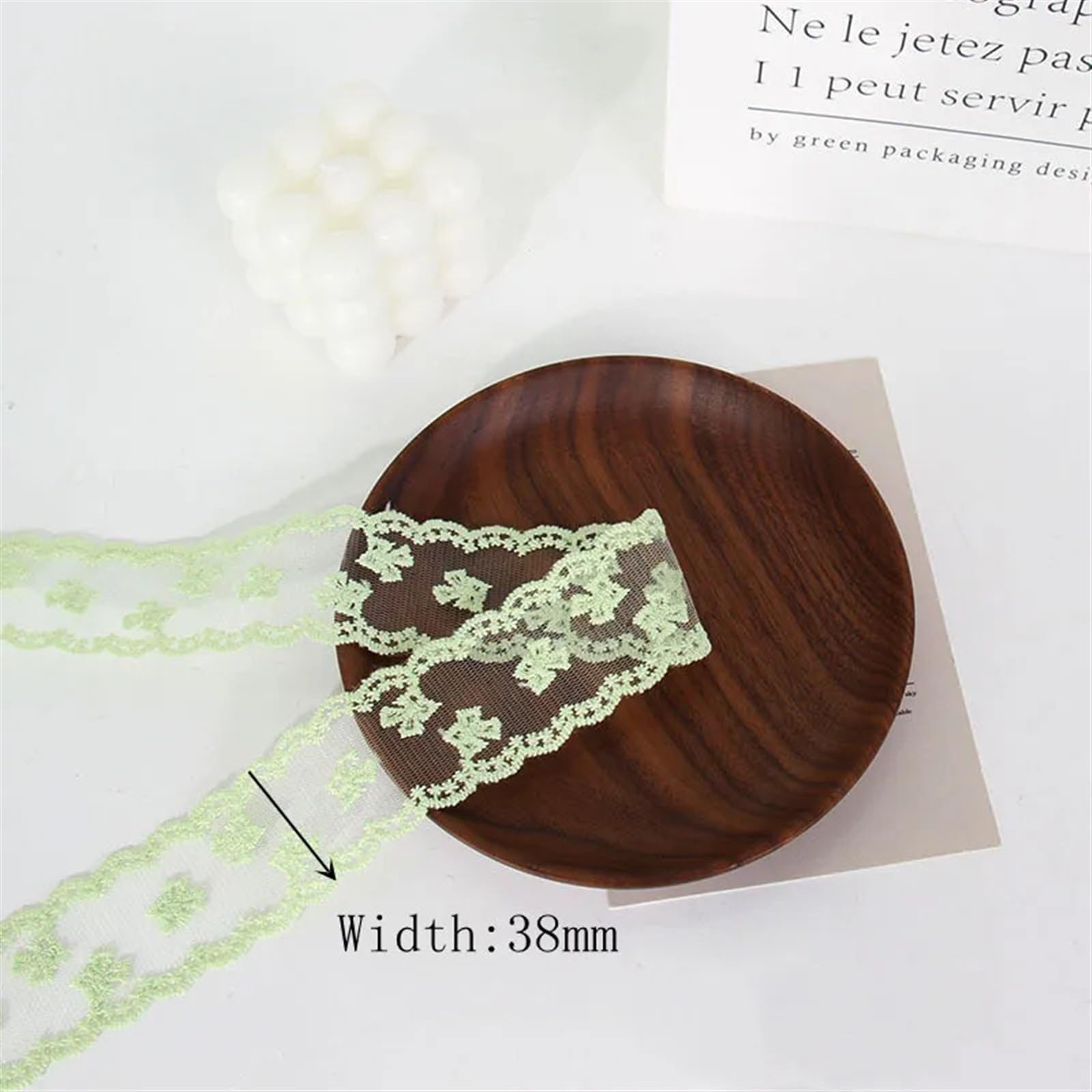 Cintas de Encaje Lote de 30 Yardas de Cinta de Encaje de 38 mm, Hermosa Cinta de Encaje de Organza Bordada for decoración de Vestidos, cuellos, tocados, Adornos de Costura(Blue)
