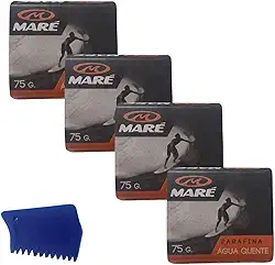 4 Parafinas Maré + Raspador - Kit Cera Prancha Surf | Alto Desempenho e Aderência