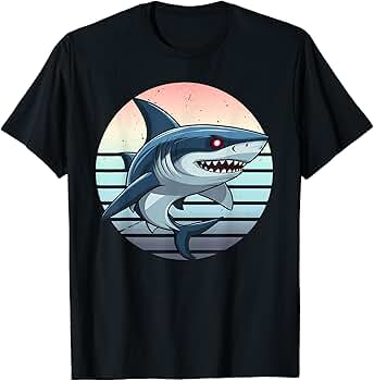80sビンテージ Tシャツ Shark Catchers Club シャーク 鮫 Amazon.com: Retro Shark with Red Eyes Shark Teenage Boys