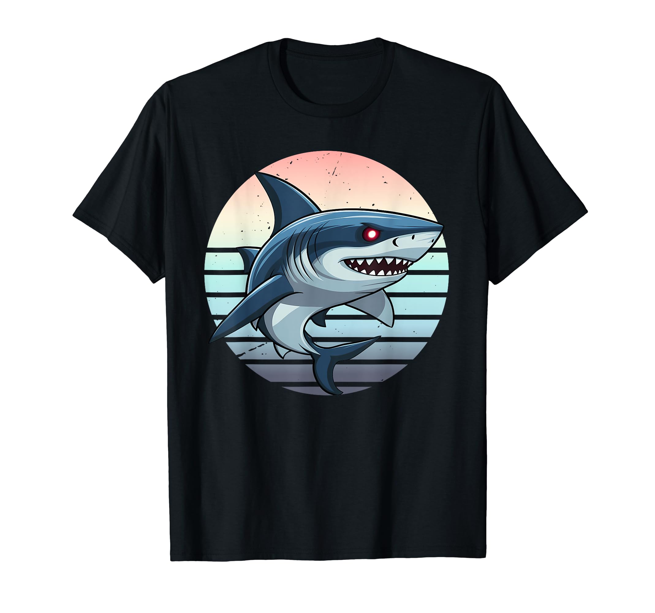 Amazon.com: Retro Shark with Red Eyes Shark Teenage Boys