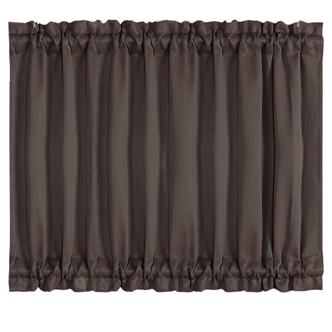 PiccoCasa Patio Door Curtain Window Drapes for Privacy - Room Darkening 54x40 Inch Blackout French Glass Door Curtain Panels,1 Panel, Coffee Color