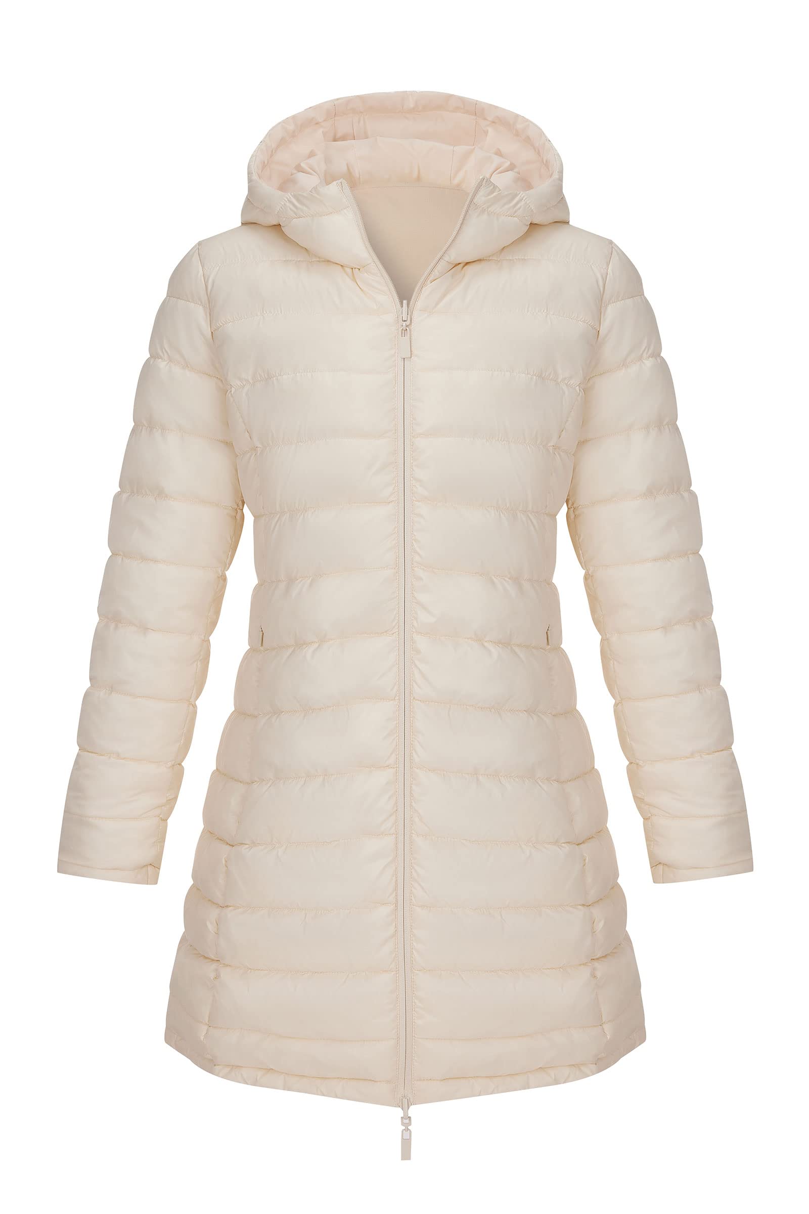 Women Puffer Jacket Reversible Spring and Winter Fashion Warm Quilted Long  Hooded Padded Bubble Coat