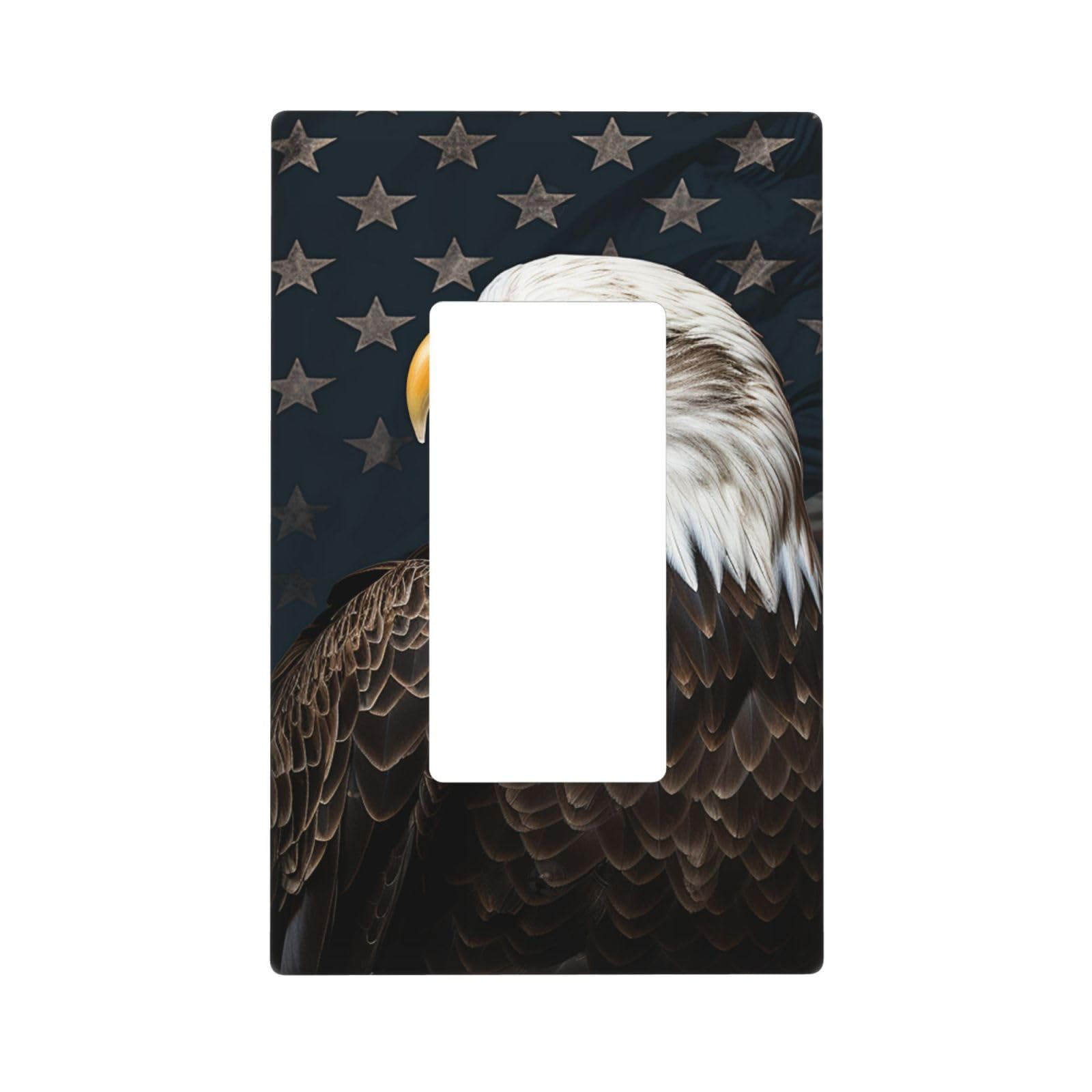 American bald eagle Wall Plate Cover 1 Gang Light Switch Cover Decorative Single Duplex Wall Plates Standard Size Decorator Blank Electrical Switch Plate Cover for Electrical Outlets