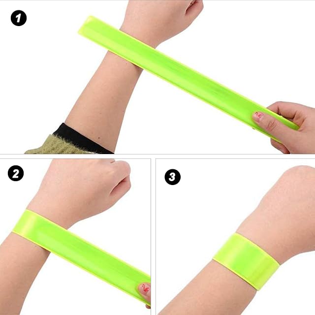 Foto 3 de 6 de FDGGT Pack De 8 Pulseras Reflectantes, Bandas Reflectantes Largas para Uso En Exteriores, Pulseras Infantiles