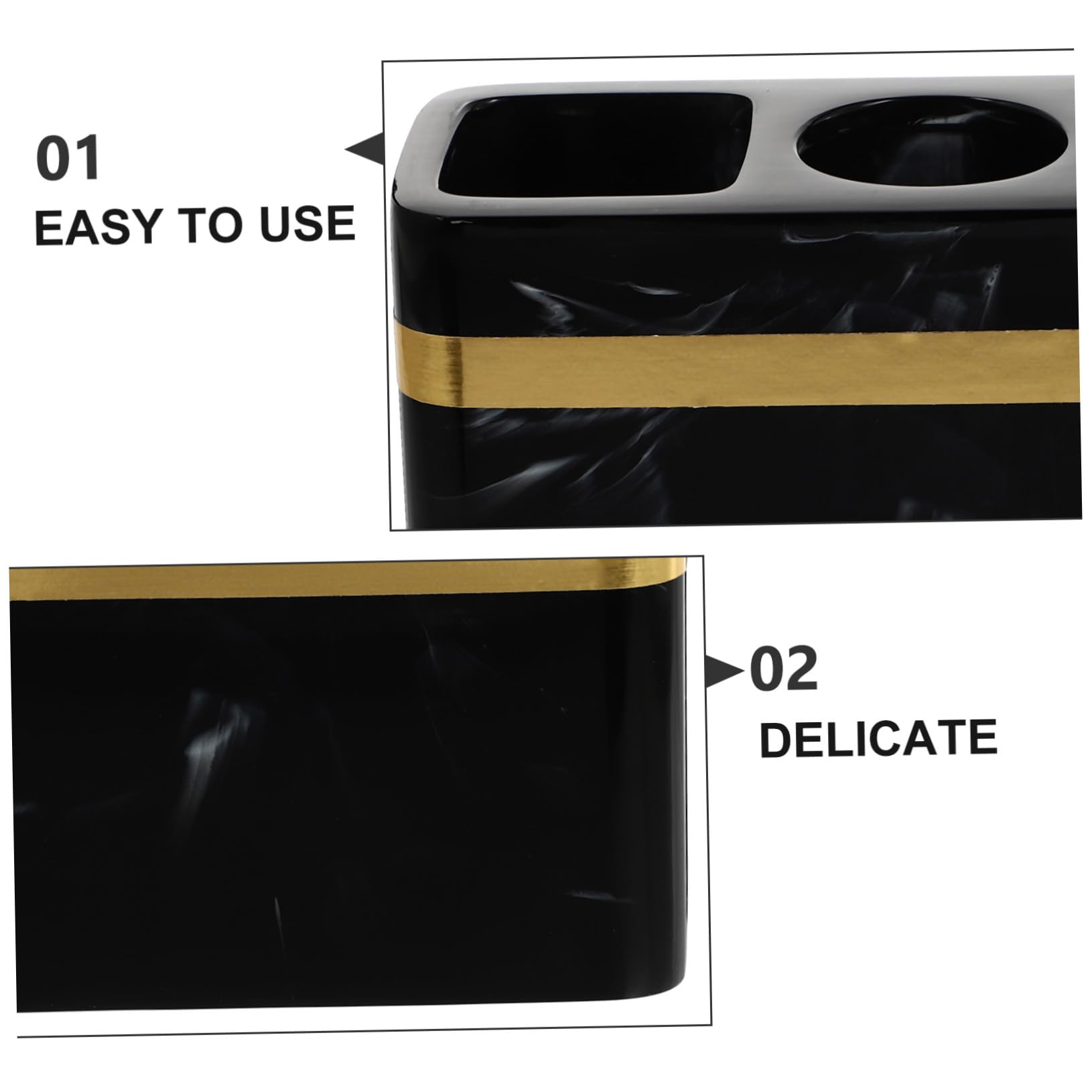 Soporte de Pared para Cepillos y Pasta de Dientes con Diseño Compacto y Elegante Almacenamiento para Afeitadoras para Baño Color Negro con Textura de Tinta Phnom Penh