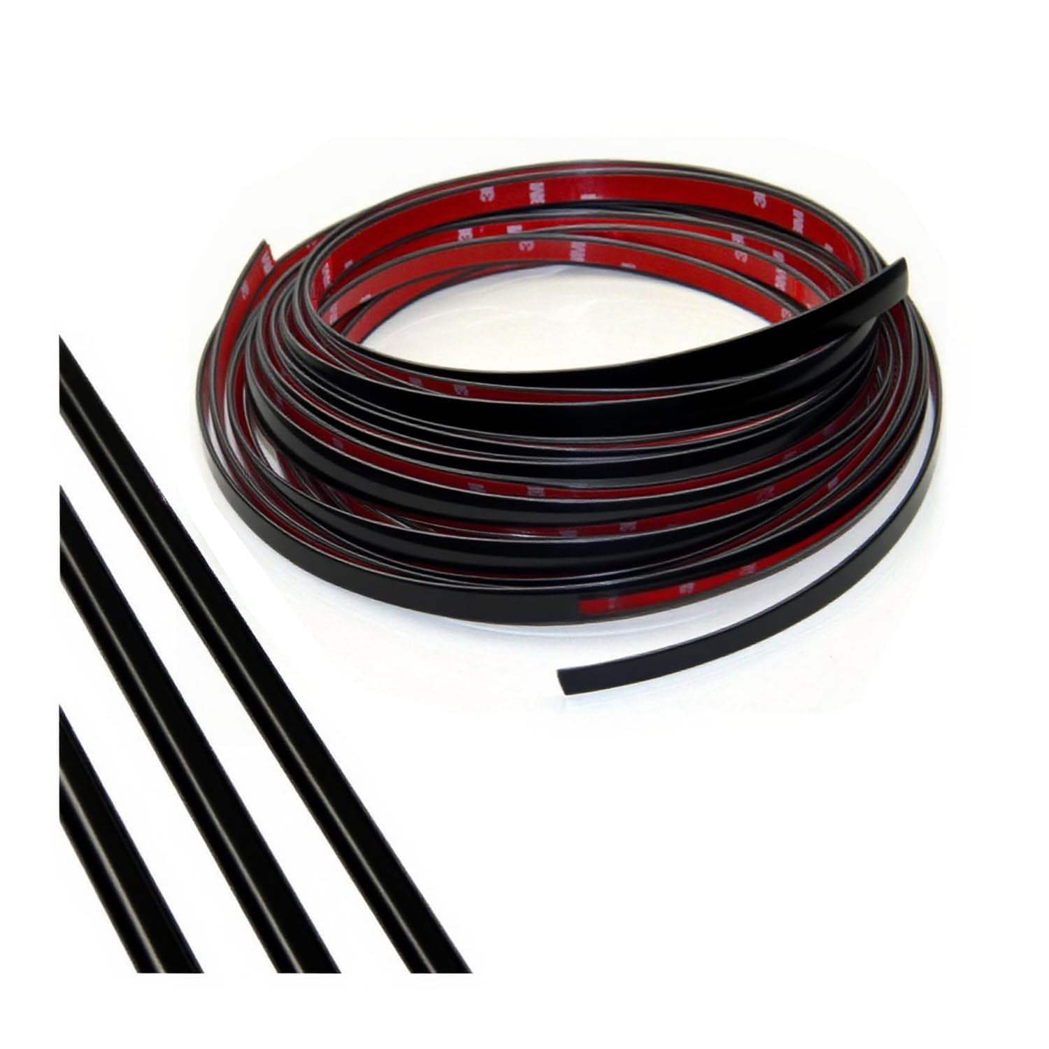 Chrom Zierleisten Selbstklebend 15mm × 3m Selbstklebende Zierleiste Universal Chromzierleiste für Auto Karosserie Fenster Außendekoration Türen Decken Möbel (Schwarz)