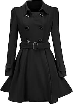 Amazon.com: Maiyifu-GJ Women's Winter Wool Blend Dress Coat