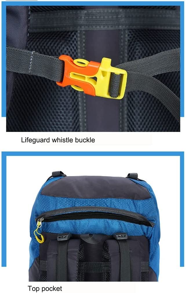 Plecak turystyczny Extra grote wandelrugzak 60L, waterdichte opvouwbare reiscampingdagrugzak met badmeesterfluitgesp, grote trekkingrugzak Polowanie