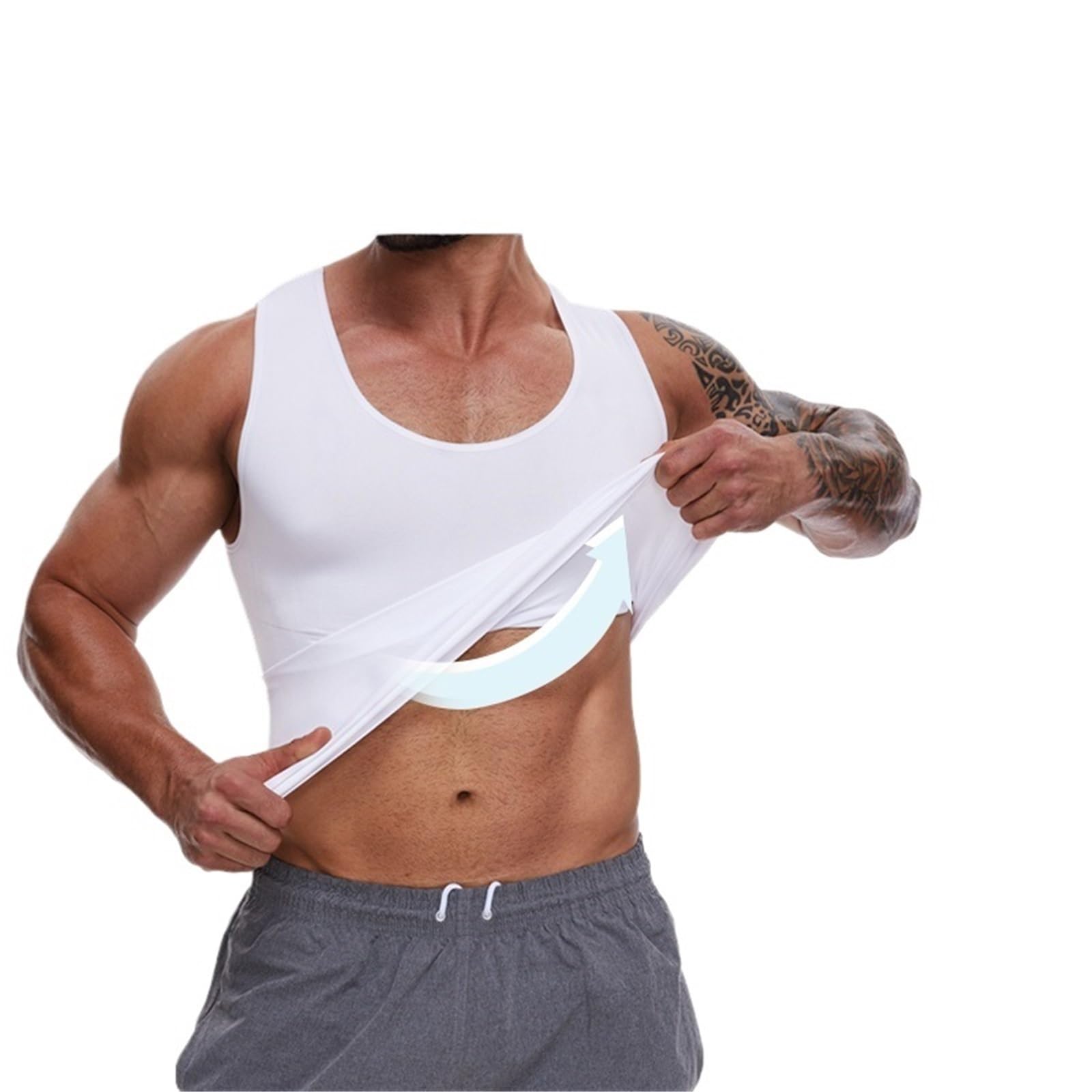 CMBSSTFC Koszulka w kształcie męskiej wyszczuplającej koszulki kompresyjnej ciała podkoszulek bielizna modelująca płaski brzuch Fitness koszulki do ćwiczeń brzuch wąska kamizelka