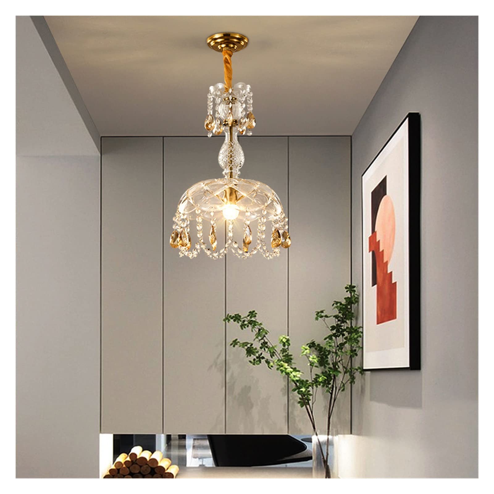 Lustre en cristal rétro pour une ambiance de chambre cosy et chic
