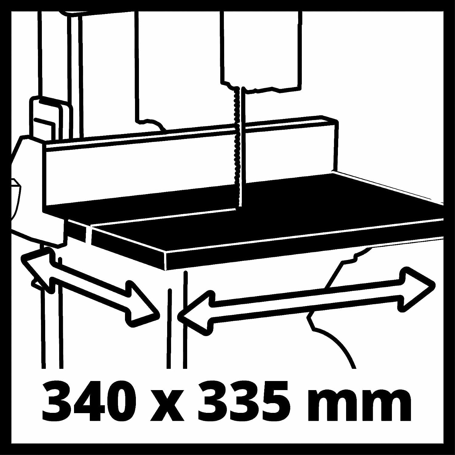 Einhell Sega a nastro TC-SB 245 L (400 W, 726 m/min, larghezza di passaggio 245 mm, altezza di taglio max. 101 mm, piano di taglio regolabile, guida parallela e angolare, collegamento di aspirazione)