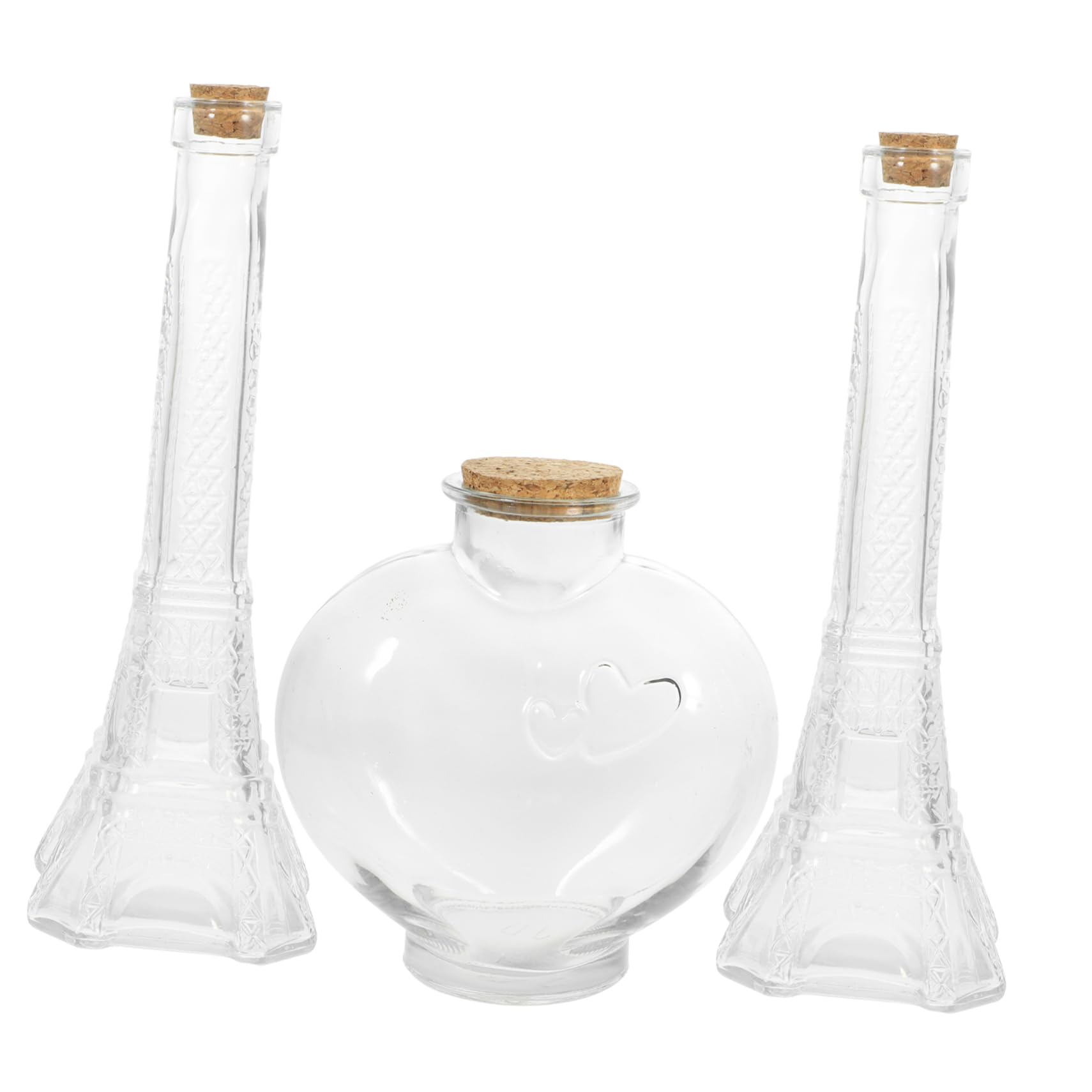 Ensemble de Cérémonie du Sable de Mariage 3 Pièces en Verre