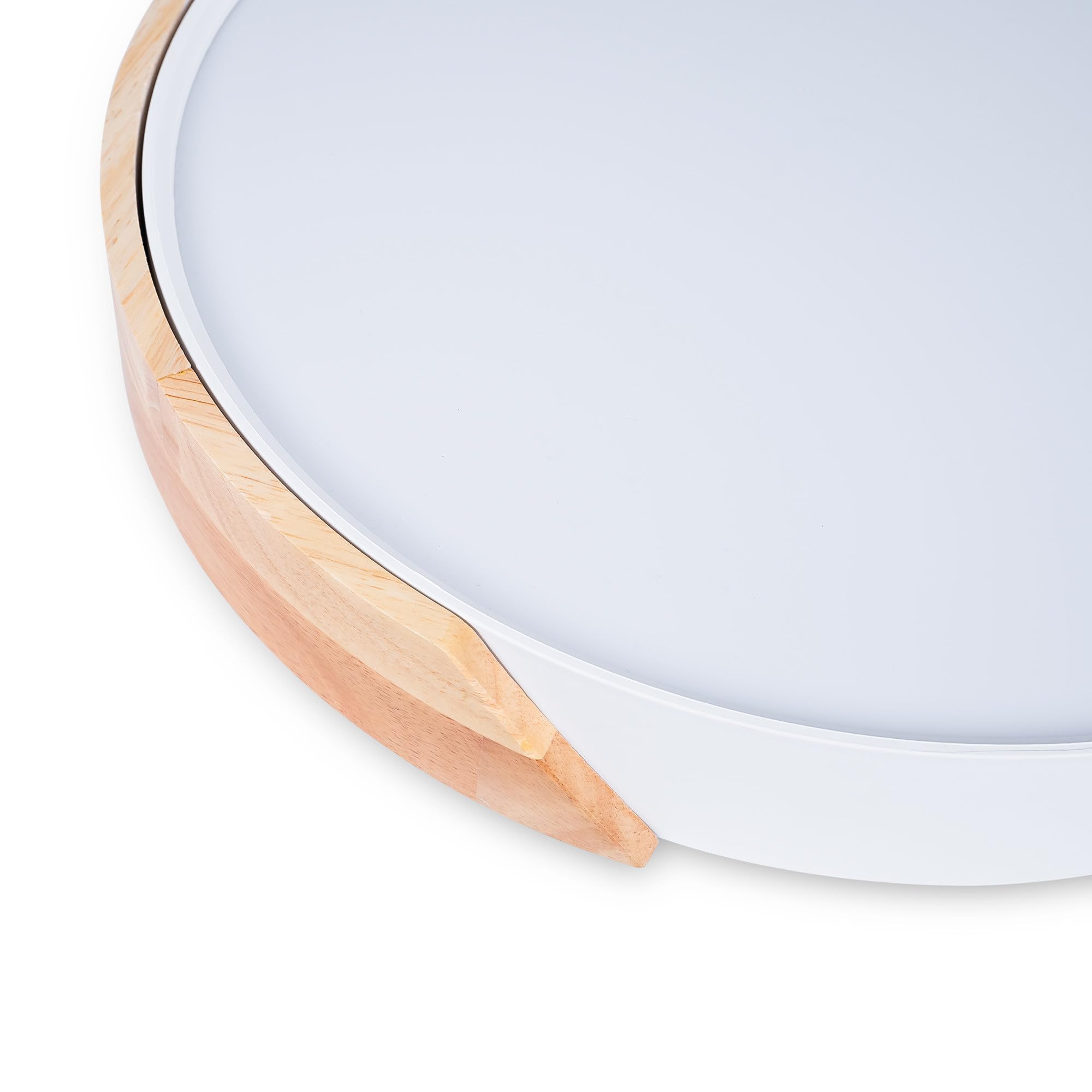 Lámpara de techo LED CCT de 36W y ø50cm | Plafón con Efecto madera IP22 | Iluminación LED con sistema CCT de 3000K, 4000K, 6500K