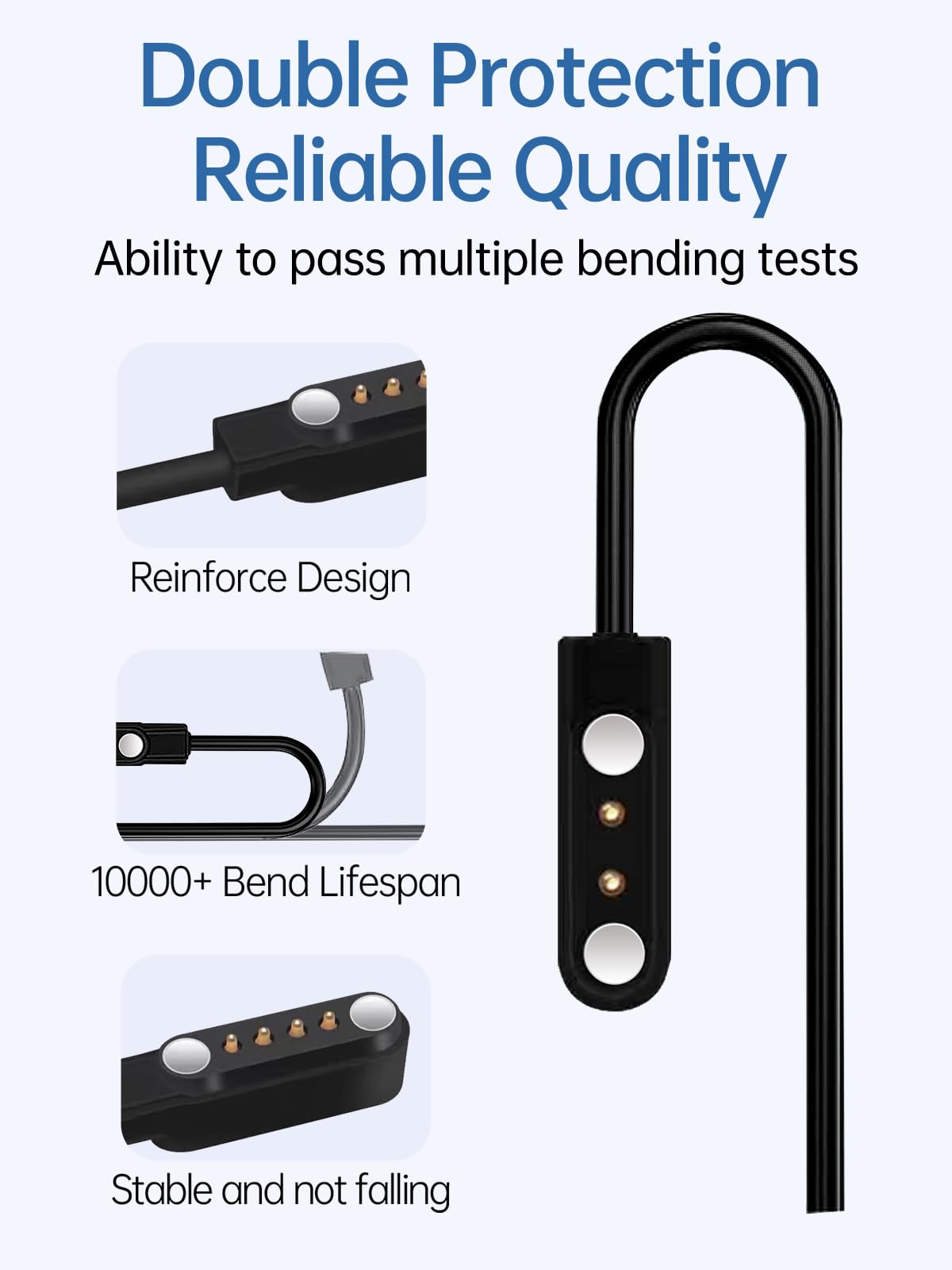 WUNIAK Compatible for TOOBUR IDW23 Smart Watch Charger,Magnetic USB Charging Cable Replacement Charger for IDW23 Smartwatch Accessories