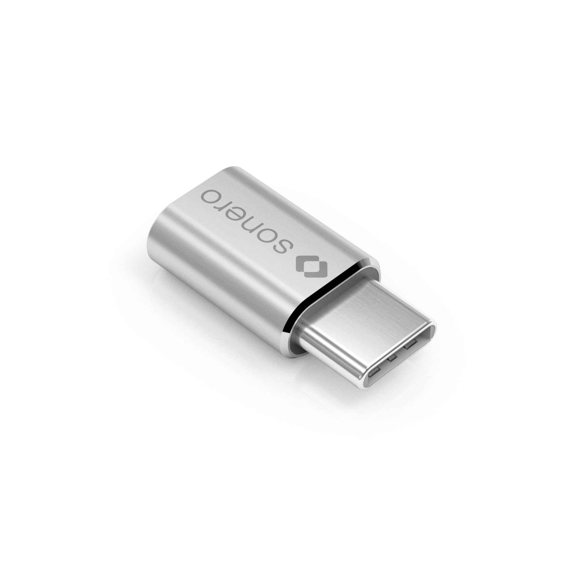 Sonero X-UA110 USB-Adapter: USB-C zu Micro USB, Alu/Silber, Hochwertiger Adapter für Smartphone und Tablet