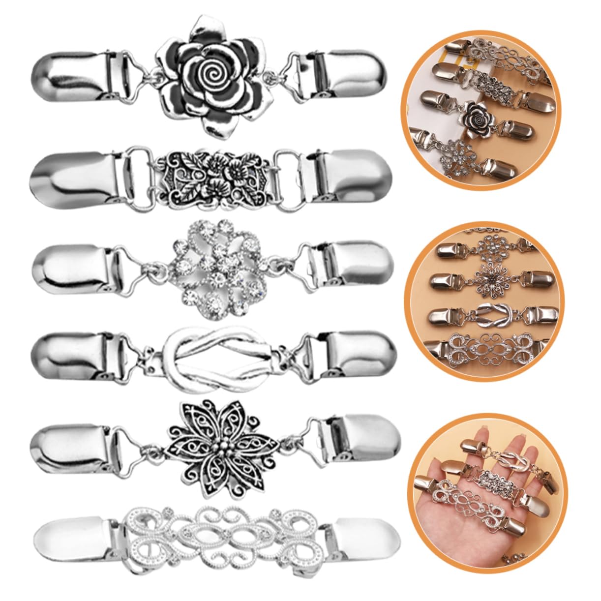 SOIMISS 18piezas Alfileres De Cadena Clip De Suéter Broche Decorativo De Flores Para Cuello De y Suéter Accesorios Elegantes Para Ocasiones Formales y Casual