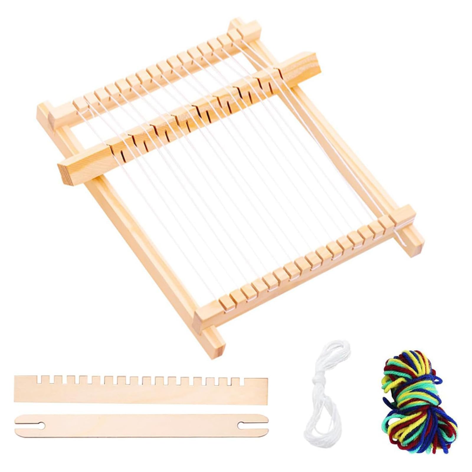 Tsophreniq Handheld Weaving Tool Portable Wood Loomed for Home School Projects Supplies Sturdy Construction Craft Loomed Set