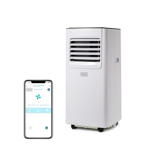 BLACK+DECKER Portable Air Conditioner 8,000 BTU (5,100 BTU SACC) with Wifi & Remote Control, 3-1-in Air Conditioner, Fan & Dehumidifier with App, Alexa & Google Assistant