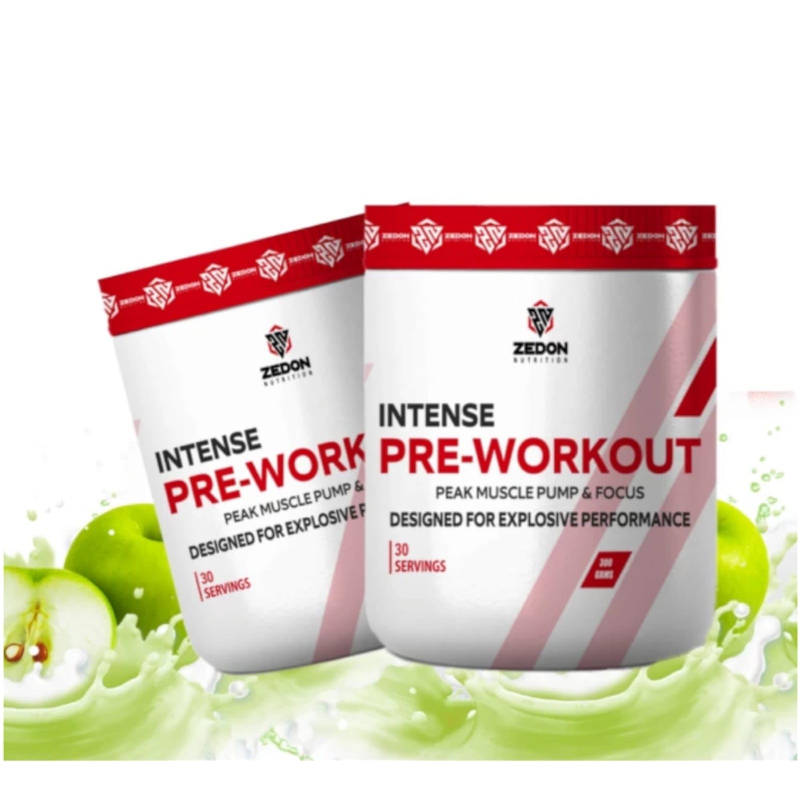 Intense Pre-Workout - Explosive Energy, Strength & Focus | Muscle Pump Formula for Men & Women | 30 Servings (Green Apple)-image-49