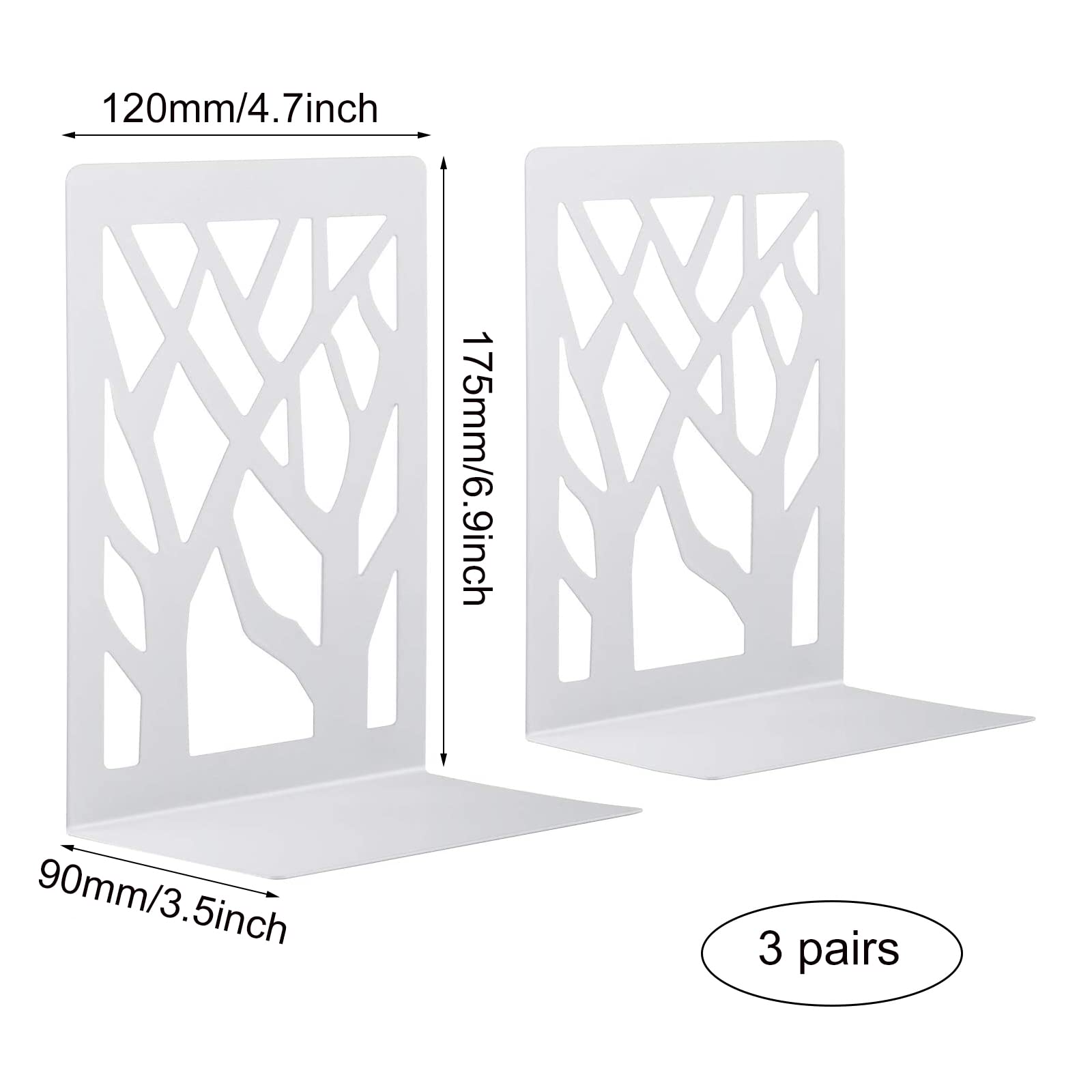 Fermalibri Metallici SAMSYOKI - Set 3 Paia | Antiscivolo Per Libreria - Foto 3