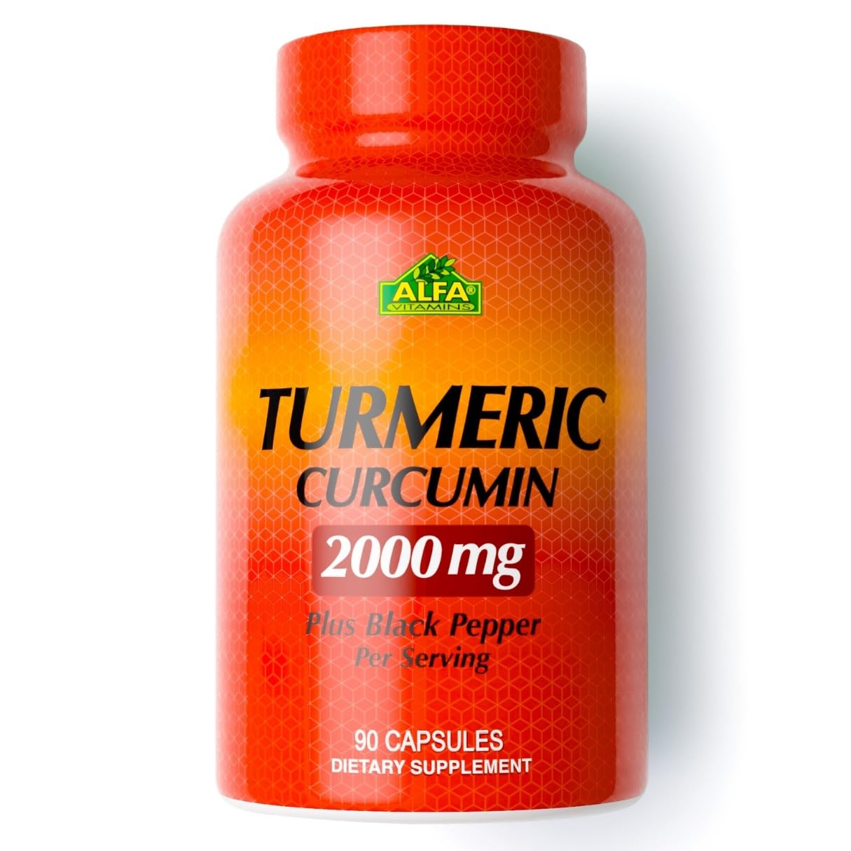 ALFA VITAMINS Curcumin Turmeric with Black Pepper, Dietary Supplement That Supports Joint Health & Cardiovascular Wellness, Enhanced Formula with Piper Nigrum for Improved Absorption, 90 Capsules
