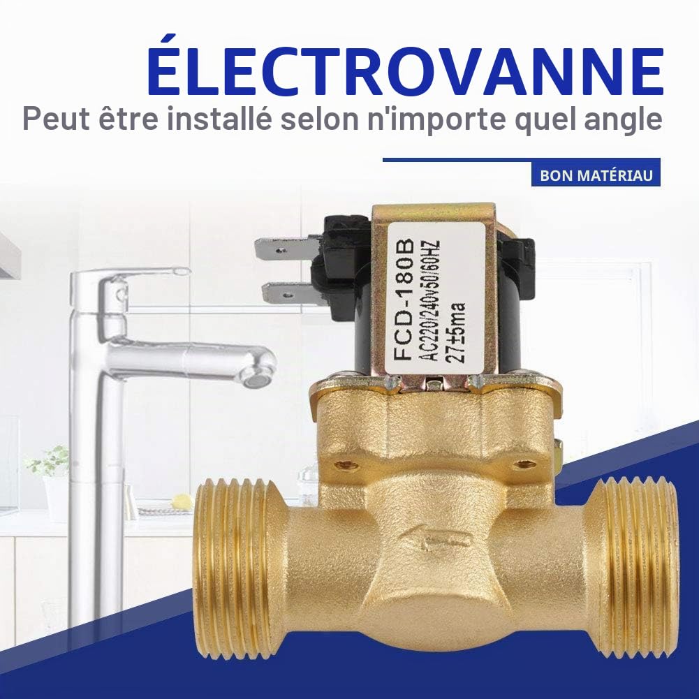Electrovanne Électrique Vanne Électromagnétique G3 4 2 Voies N C AC 220 240V Normalement Fermé Entrée Eau Systèmes Hydrauliques