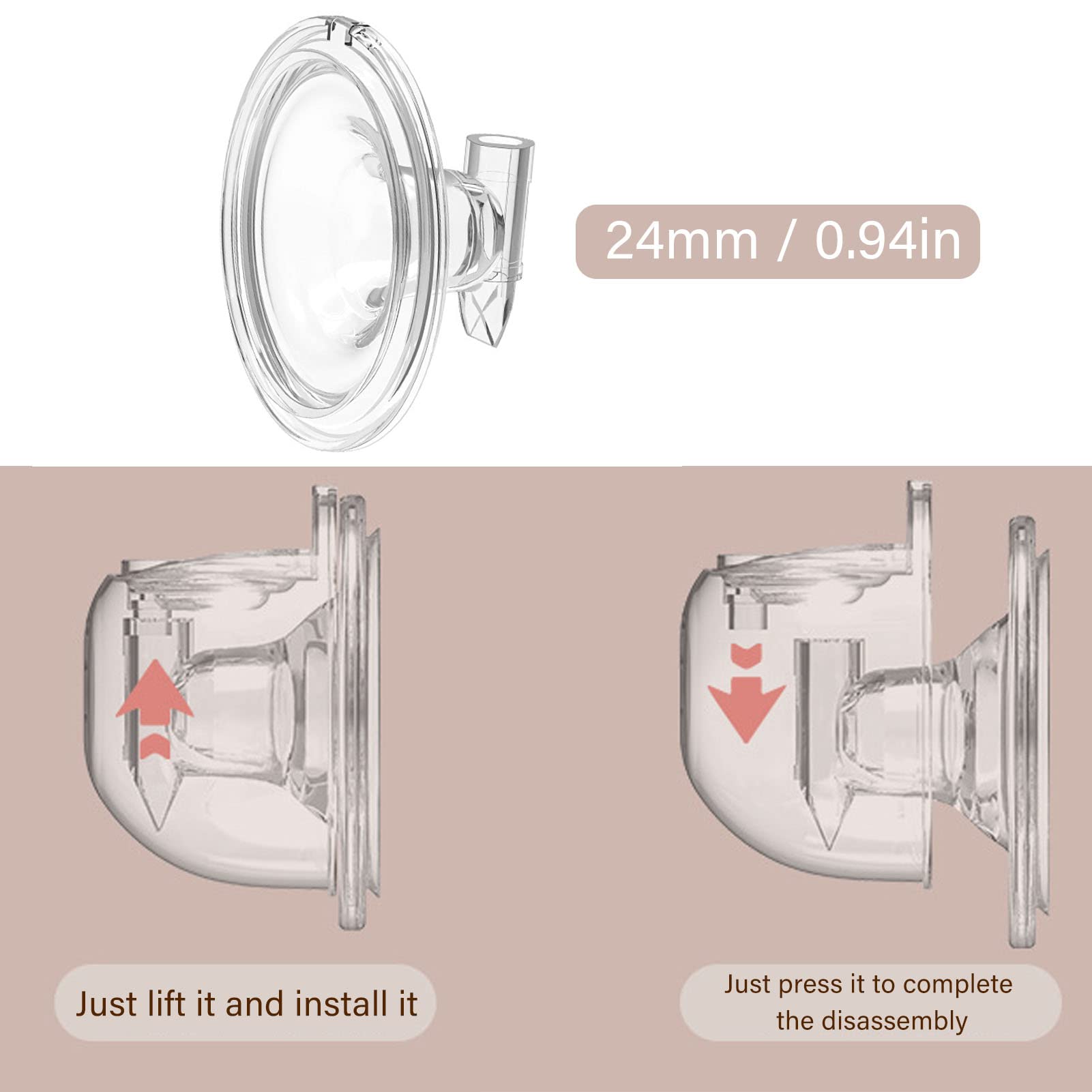 TARSHYRY Weiche Flüssigsilikon Brustschildadapter,24 Mm Auf 13 Mm Flanschreduzierer Handgehaltenen Abpumpl%c3%b6sung