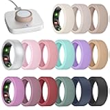 15 Pack Ultra-Thin Ring Covers Compatible with Oura Ring Gen 4/4 Ceramic/3 Cover, Anti-Scratch Silicone Protector Accessories for ULTRAHUMAN AIR/RingConn Gen 2/Gen 2 Air for Women Men