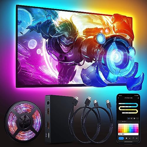 Auslese® Smart Life 16.4ft TV LED Backlight with HDMI 2.0 Sync Box for 75-85inch TV RGB LED Strip Work with Alexa & Google Assistant Smart App Control TV Lights for Games & Movies