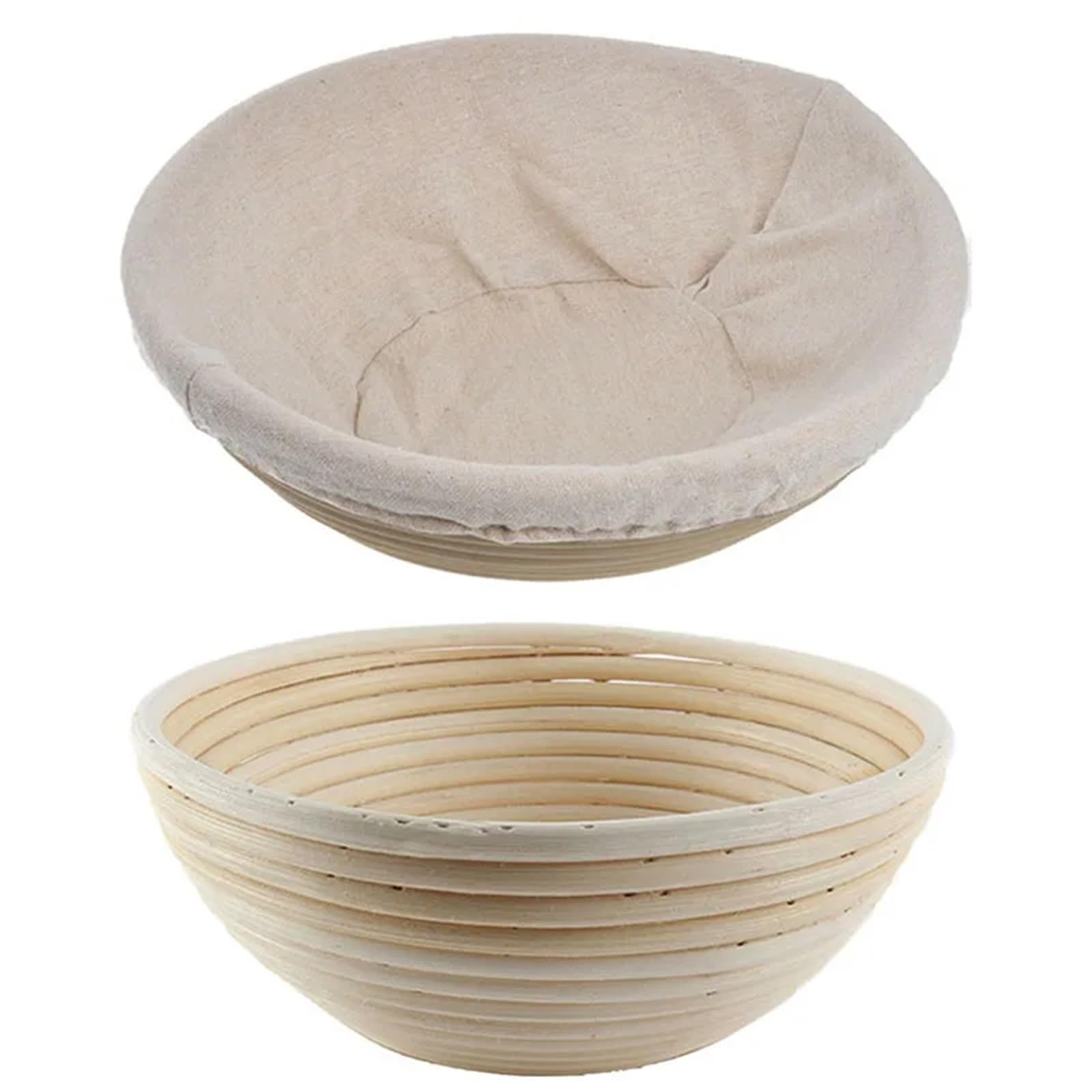 Cestas ovaladas/redondas de mimbre for fermentación pan, cestas a prueba for Hornear en Casa, cesta, almacenamiento alimentos, herramienta DIY Para Pan(25x8.5cm)