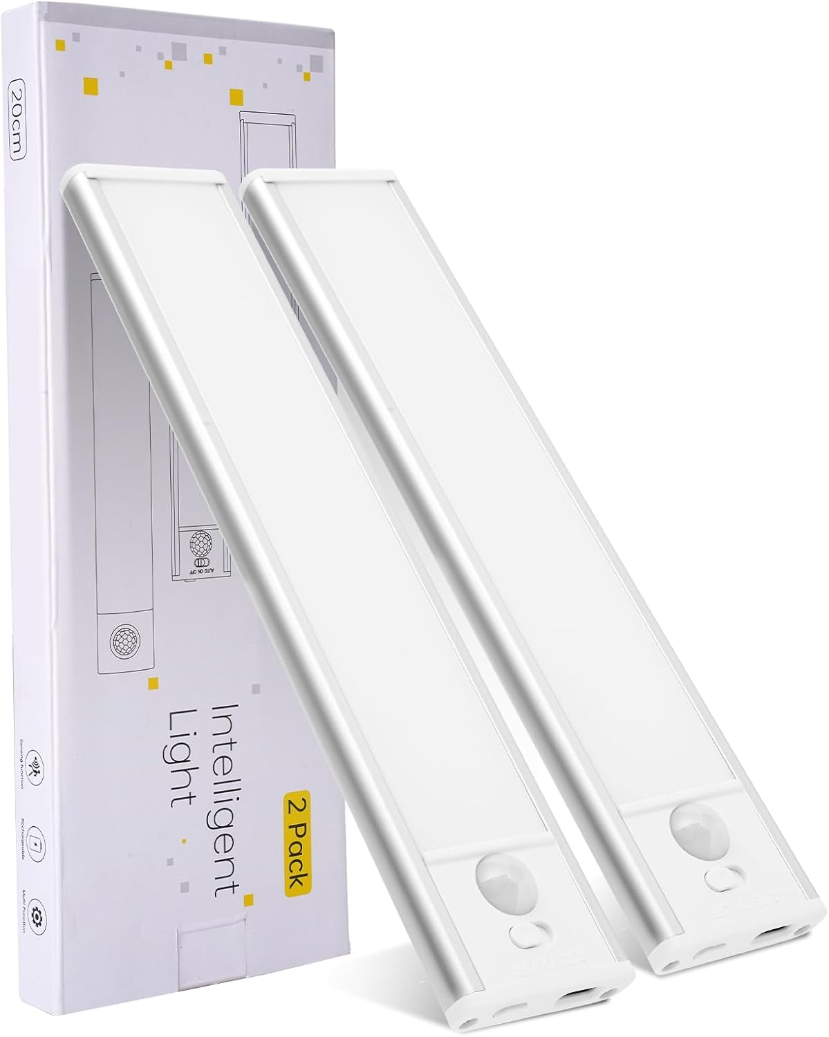 8 inch Under Cabinet Lighting, 1100mAh Rechargeable Motion Sensor Light with 3 Color Temps, Dimmable USB-C Closet Light, Magnetic LED Under Counter Lights for Kitchen, Closet, Pantry