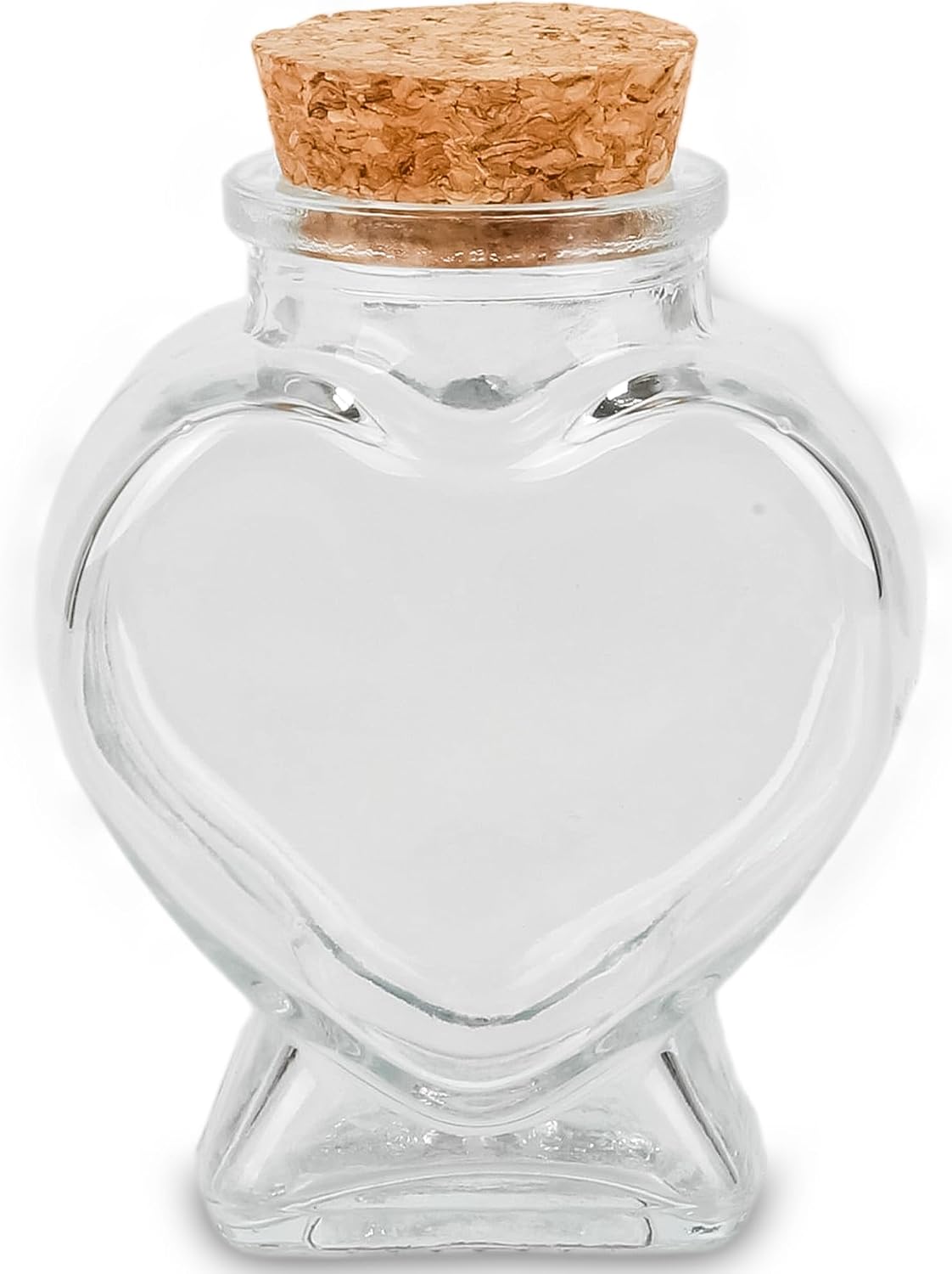 50ml 1Pcs Empty CLear Glass Heart-Shaped Bottles Decorative, Glass Bottle with Cork Stopper for Wedding and DIY Art Craft