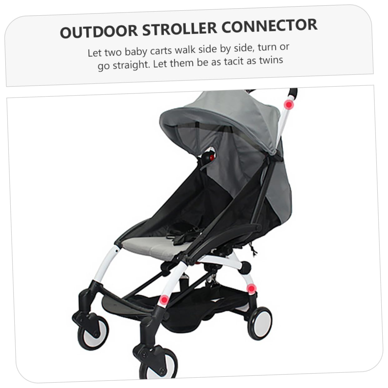 3Pcs Stroller Connectors for Twins Durable Pram Attachment Compatible with Single Strollers Quick Installation Removal for Parents of Newborns