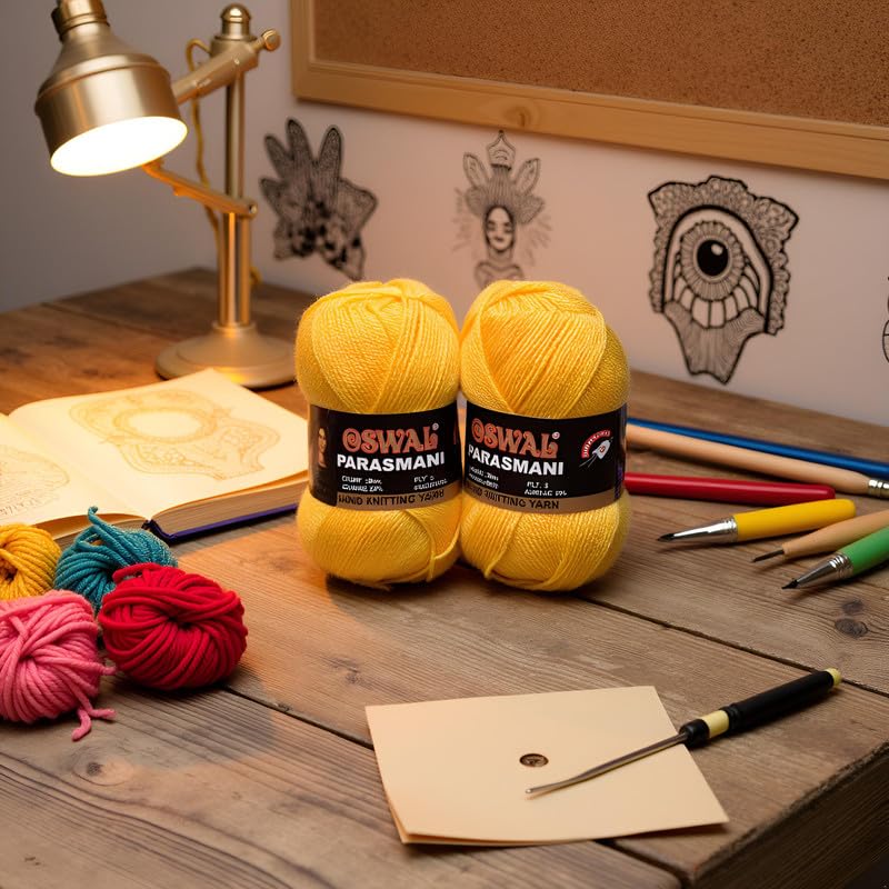 Image of M.G ENTERPRISE Os wal 3 Ply Knitting Yarn Wool (Pila), 300 gm