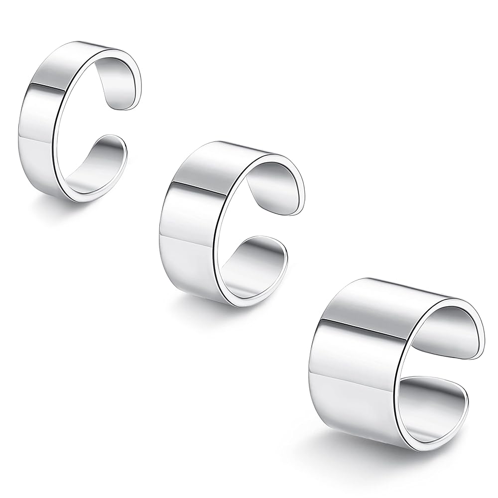 Set 3 Anelli A Fascia Regolabili Kakonia - Larghezze 6/10/15 Mm - Acciaio Inox - Unisex - Foto 6