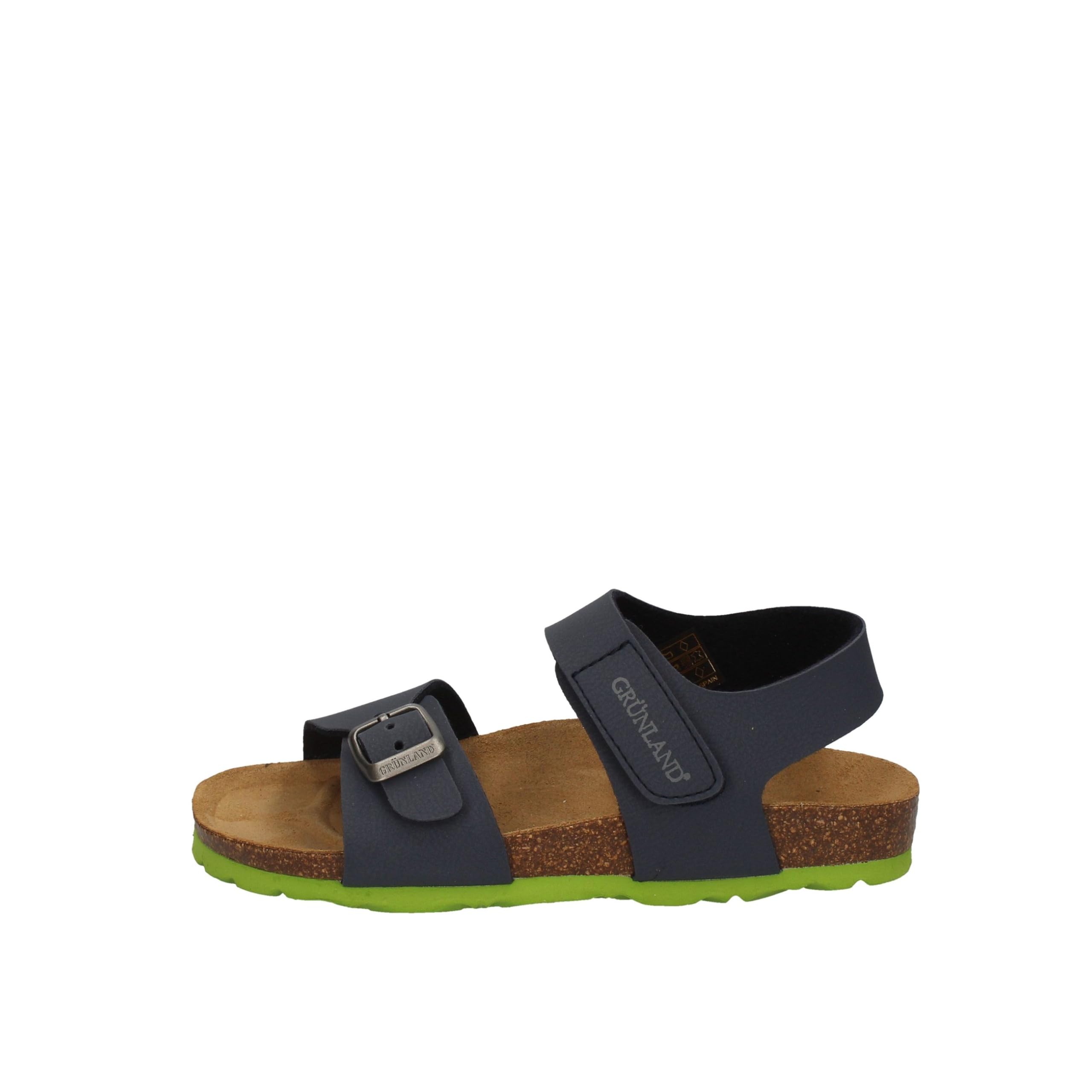 GRUNLAND JUNIOR SB0234 LUCE SANDALO BAMB. S. BLU-LIME 33