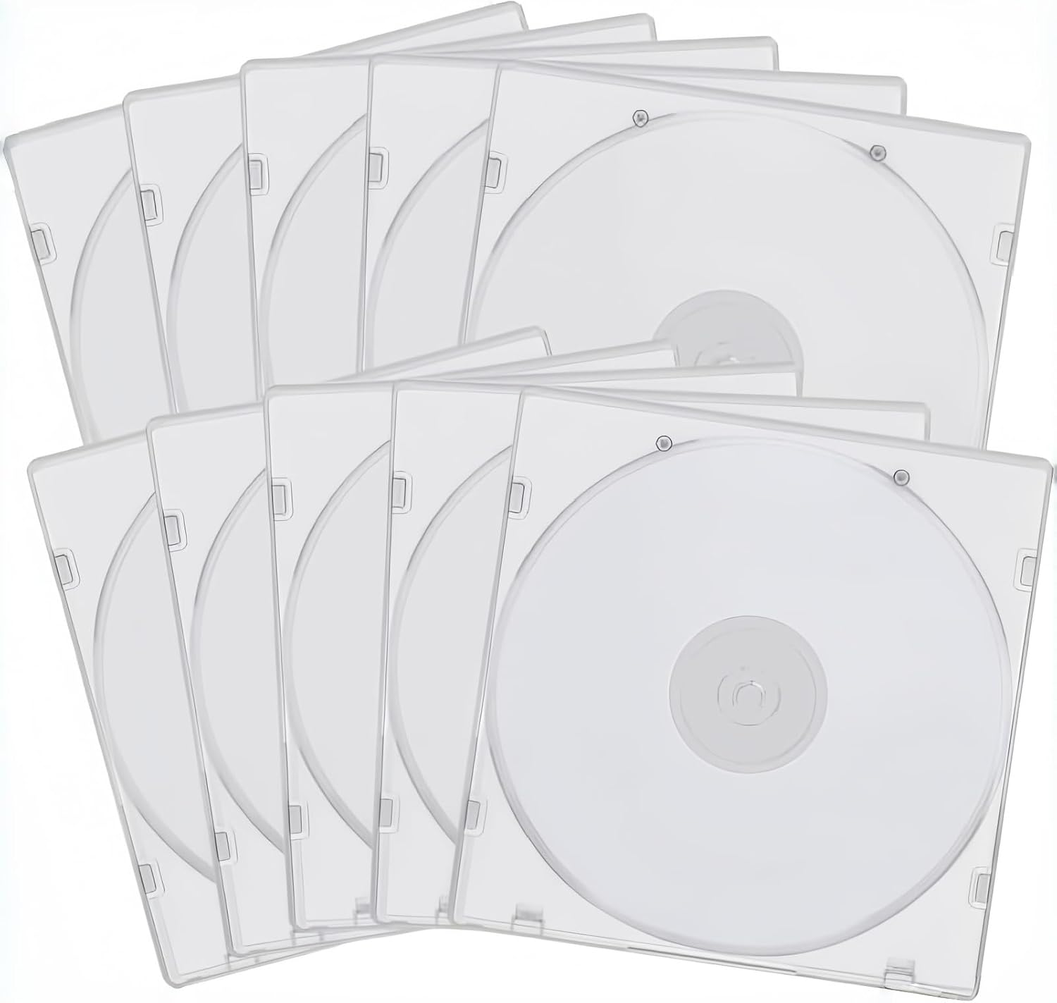10 Pack 5.2mm Dvd Storage Case Ultra-Thin Single-Layer, CD Case Slim Single Super Clear PP Poly Plastic CD DVD Case Disc Storage Wallets