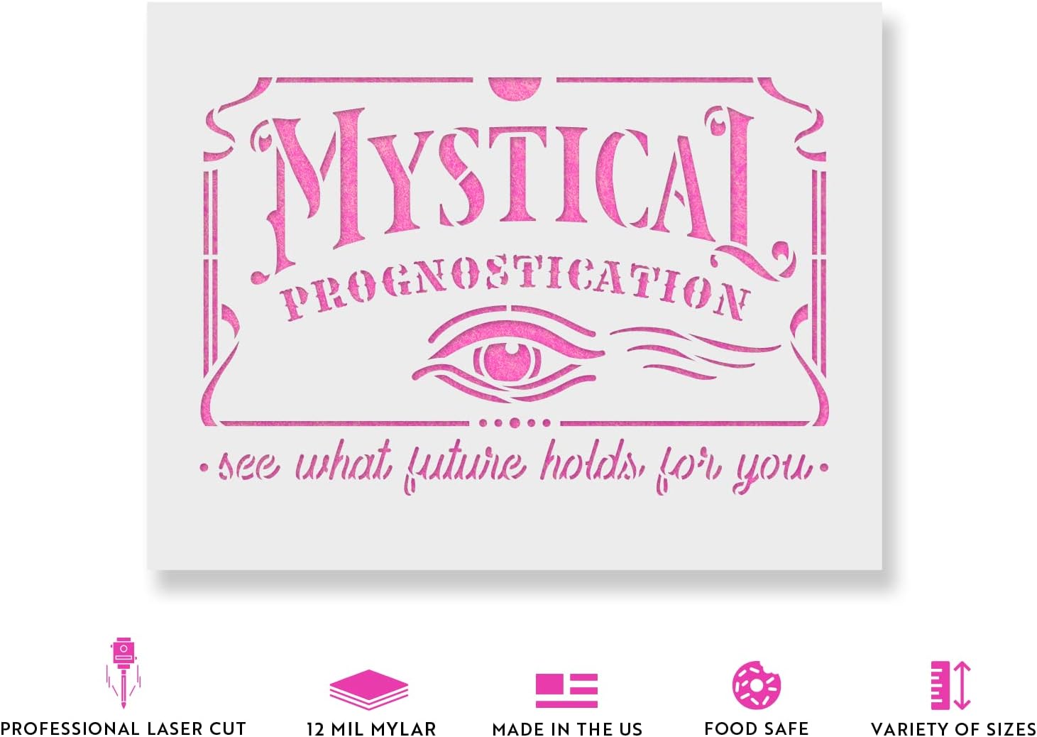 Mystical Future Stencil - Bring Your Haunted Visions to Life, Horror Stencil, Mylar Stencils, Halloween Sign