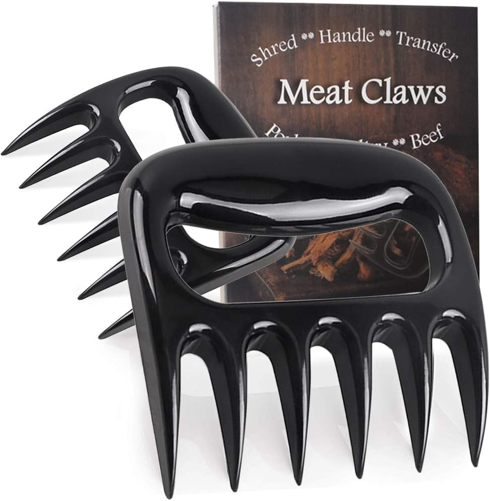 LEISIWEI Meat Claws Best Utensils Meat Handler Forks Bear Claws Meat Shredders - Claws Tools Barbecue Meat Grill Fork Clamps Bear Paws Gifts Cookery, Black