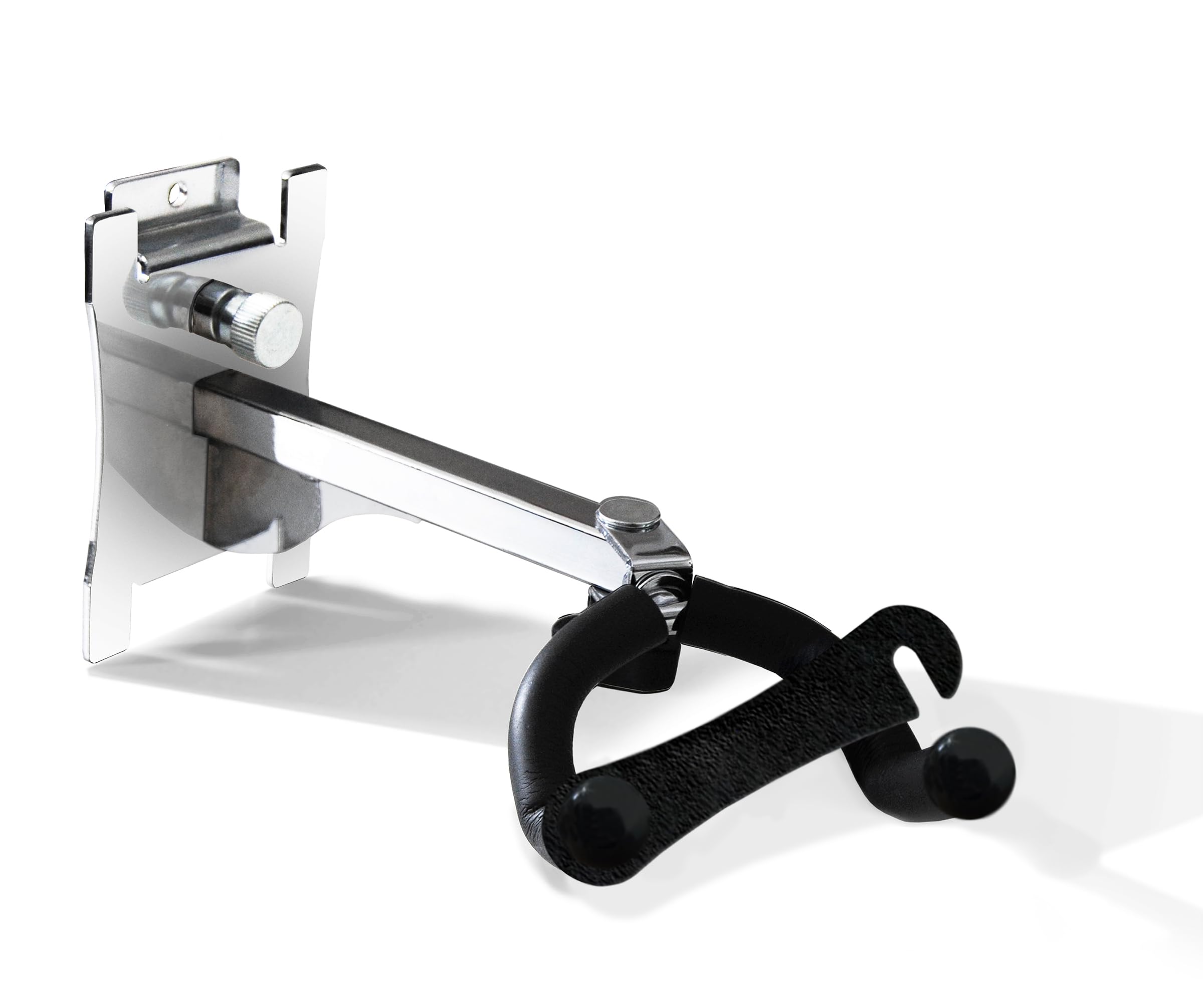 DLDIRECT 6-Inch Chrome Plated Guitar Hanger with Locking Arm – Durable Steel, Foam-Coated Wall Mount for Acoustic, Electric, Bass Guitars and Banjos