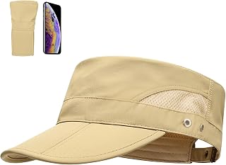 Lightweight Quick Dry Foldable Military Hat, Men Women Classic Vintage Flat Cap, Army Hats Soft Breathable Adjustable Sun Hat Sunscreen Baseball Caps