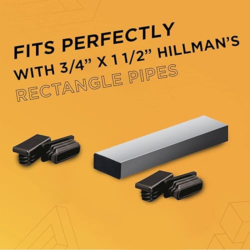 Miniatura 16 de Prescott Plastics Inserto rectangular de plástico de 2 x 3 pulgadas (paquete de 4), tapa de extremo negro para tubos de metal, valla, inserto