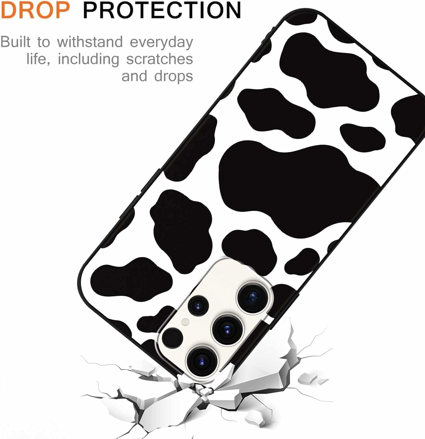 3 Pack Cute Cow Print Phone Case for Samsung Galaxy S23 Ultra 5G 6.8", Aesthetic Design Matte Case Soft Slim Shockproof TPU Bumper Cover for Women Girls - Image 4