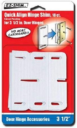 E-Z Shim EZ HS350BP 3.5" Hinge Shim, 18 count, Pack of 1, White