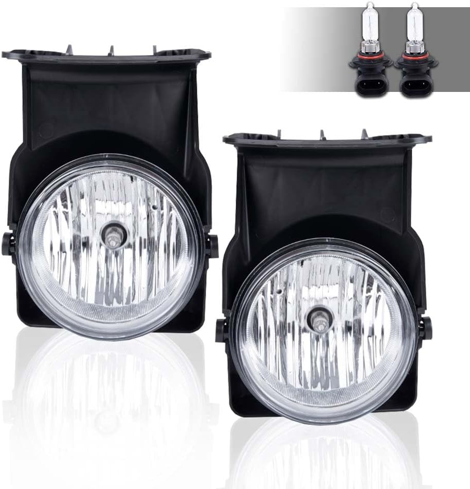 DOTCOM Bumper Fog Lights Driving Lamps Assembly Compatible with GMC Sierra 1500 2500 3500 2003-2006/2007 Sierra Classic(Not fit for Denali|C3 Models),GM2592154 GM2593154 Pair Clear Lens